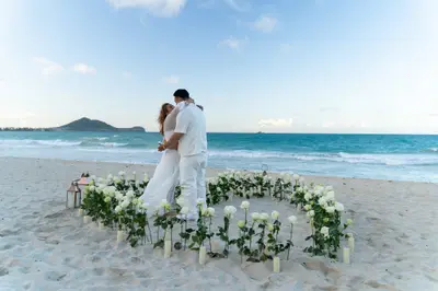 Oahu Custom Floral Beach Proposal Setup by Experience Aloha Co — Experience Aloha Co