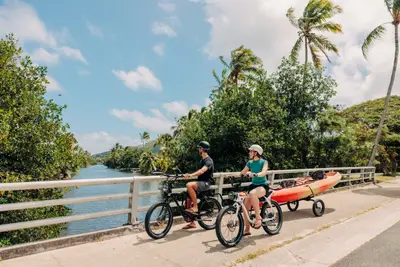 Guided Mokulua Islands Kayak Tour & E-Bike Adventure — Active Oahu Tours