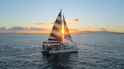 Waikiki Sunset Swim and Sail on the Hokulani Trimaran (BYOB) — Three Tiki's Sailing