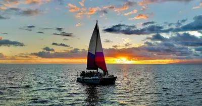 Maalaea Sunset Sail on the Floating Tiki Bar Catamaran Winona — Unicorn Tours of Hawaii Inc