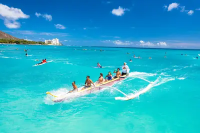 Waikiki Outrigger Canoe Surfing with the Beachboys (3 Waves) — Waikiki Beach Services